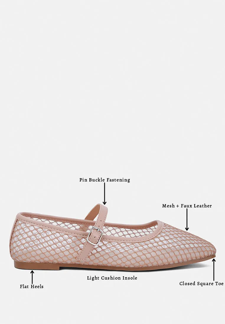 Mesh Mary Jane Flats By RUW