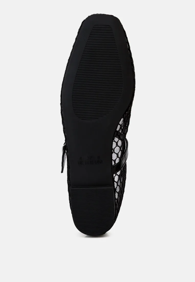 Mesh Mary Jane Flats By RUW