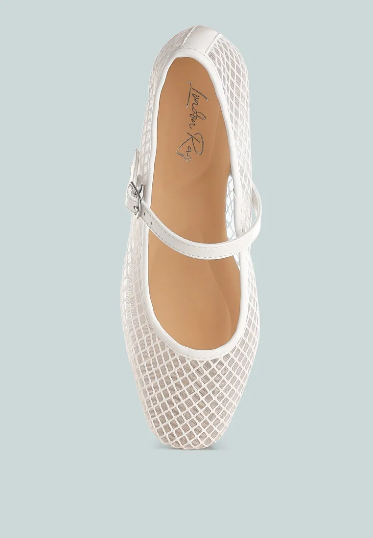 Mesh Mary Jane Flats By RUW