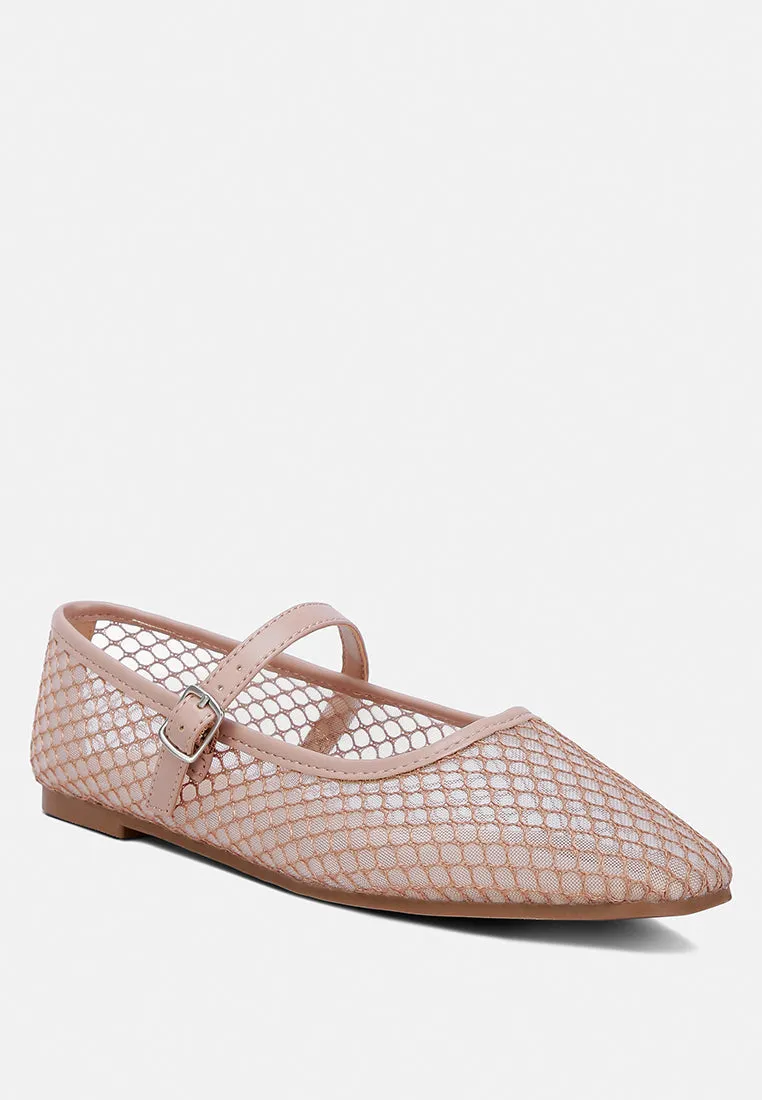 Mesh Mary Jane Flats By RUW