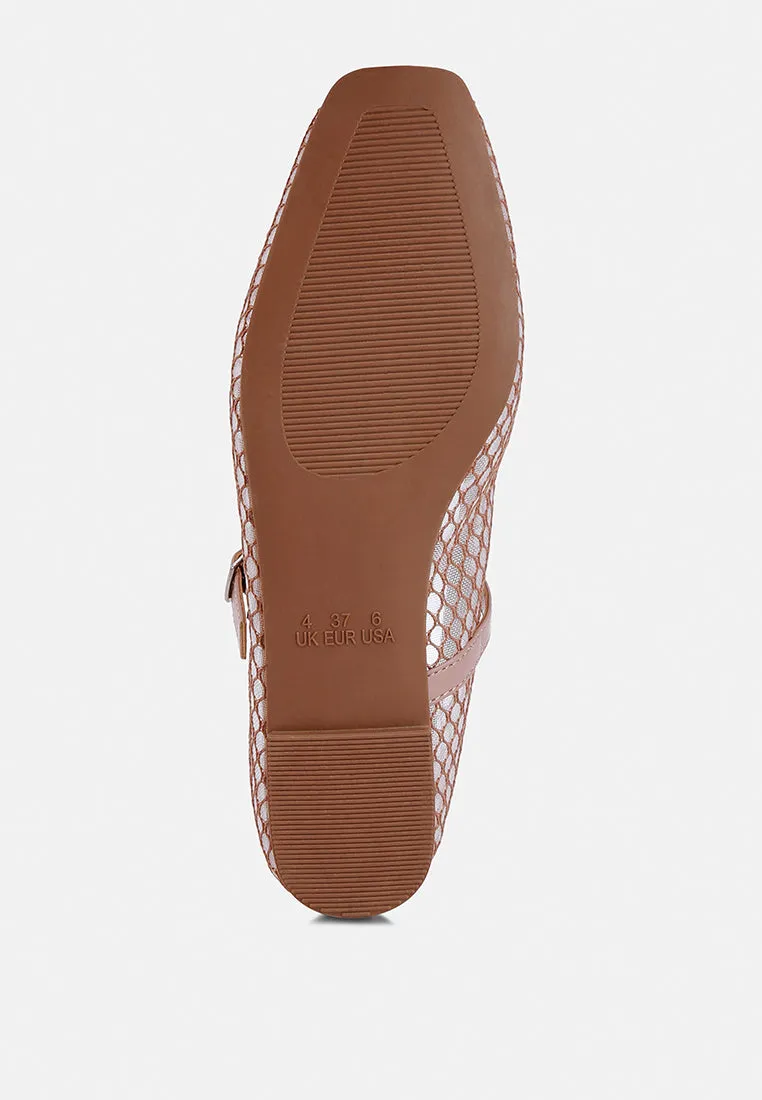 Mesh Mary Jane Flats By RUW