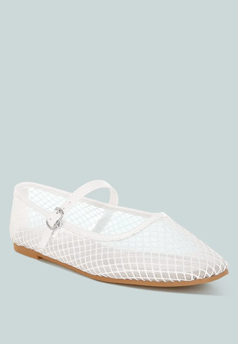 Mesh Mary Jane Flats By RUW