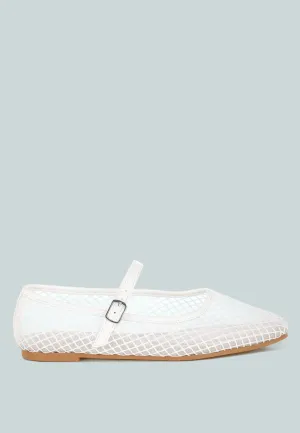 Mesh Mary Jane Flats By RUW