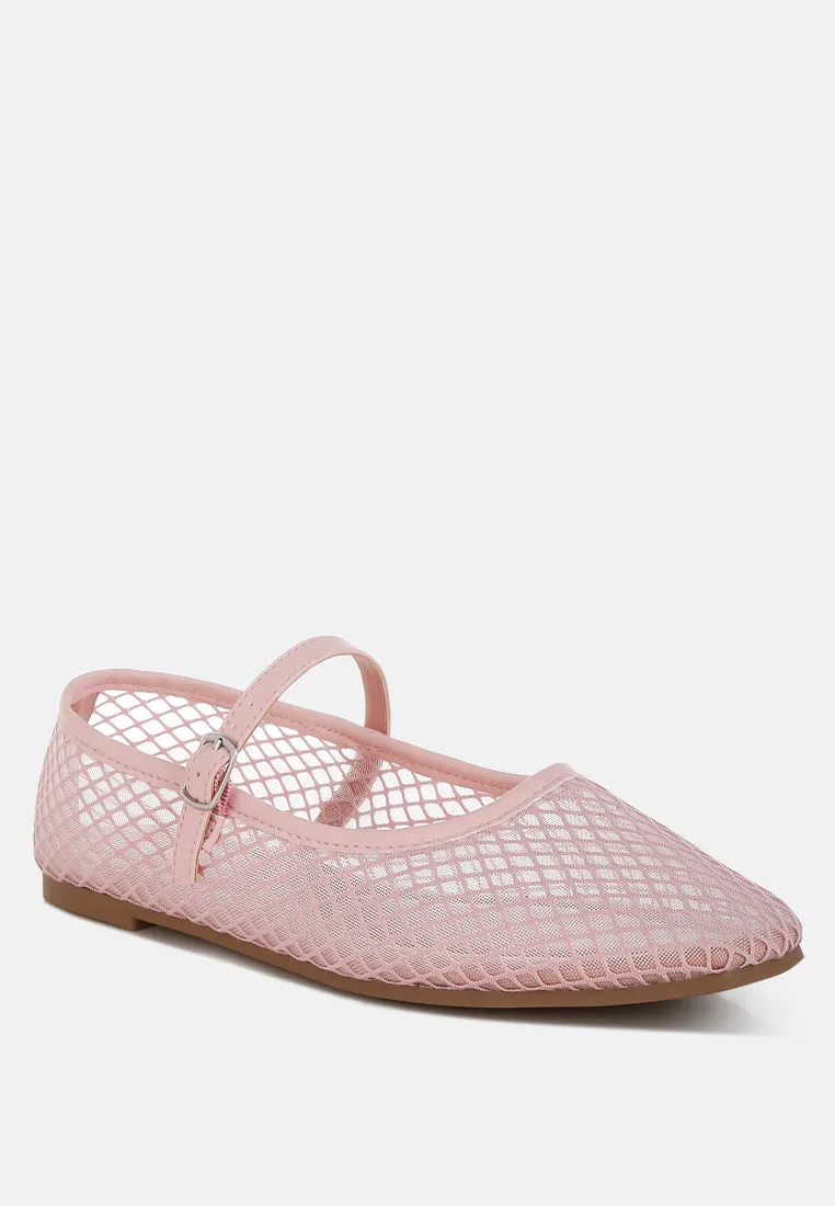 Mesh Mary Jane Flats By RUW