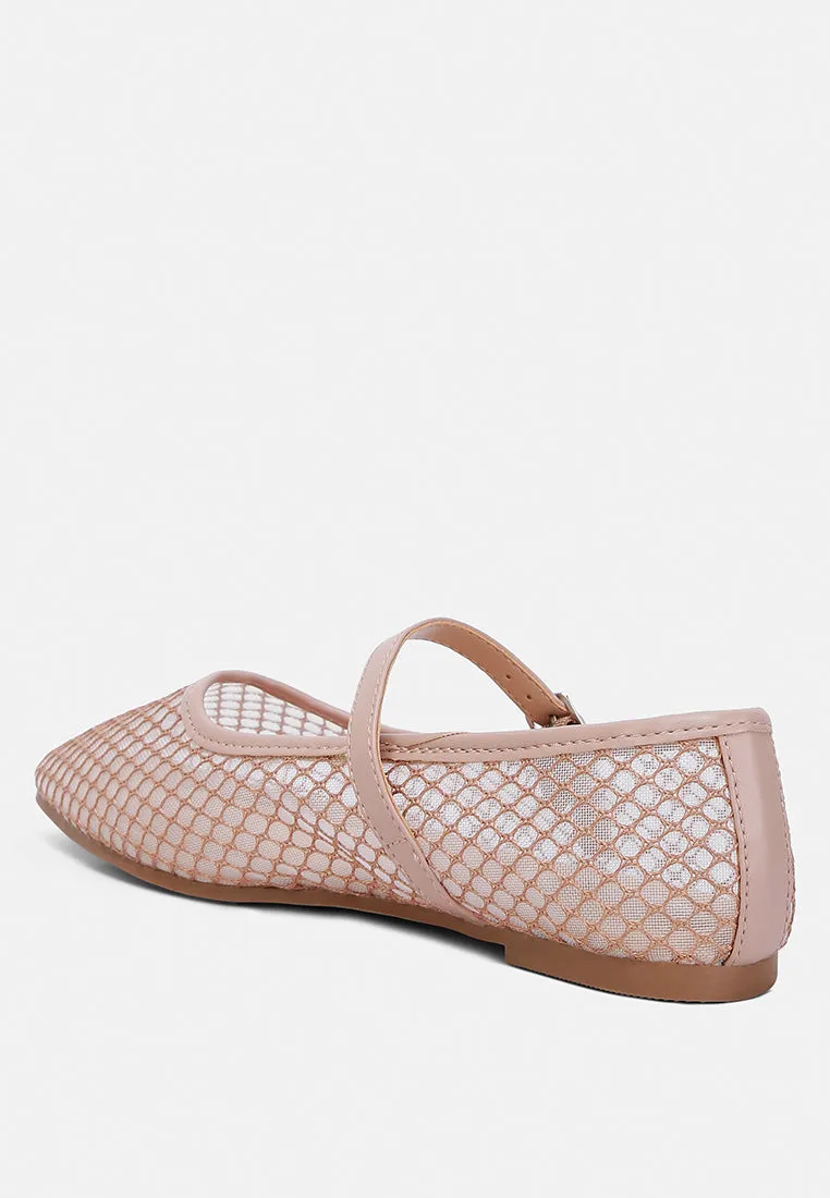Mesh Mary Jane Flats By RUW