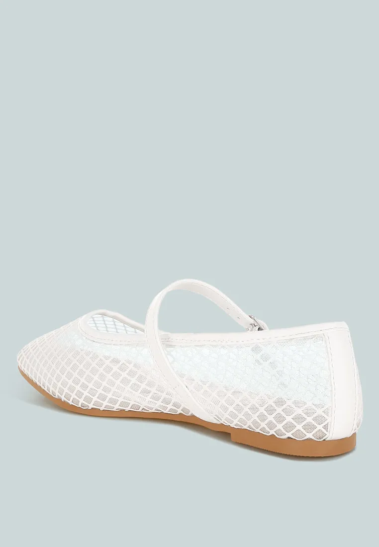 Mesh Mary Jane Flats By RUW