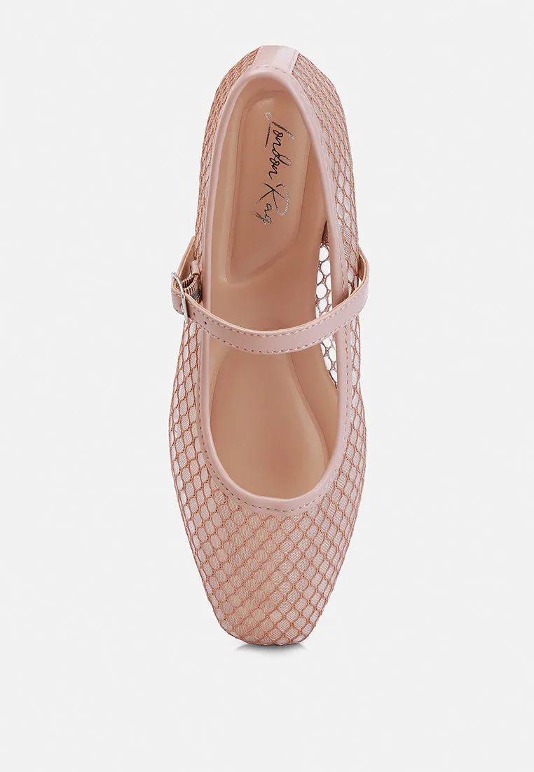 Mesh Mary Jane Flats By RUW