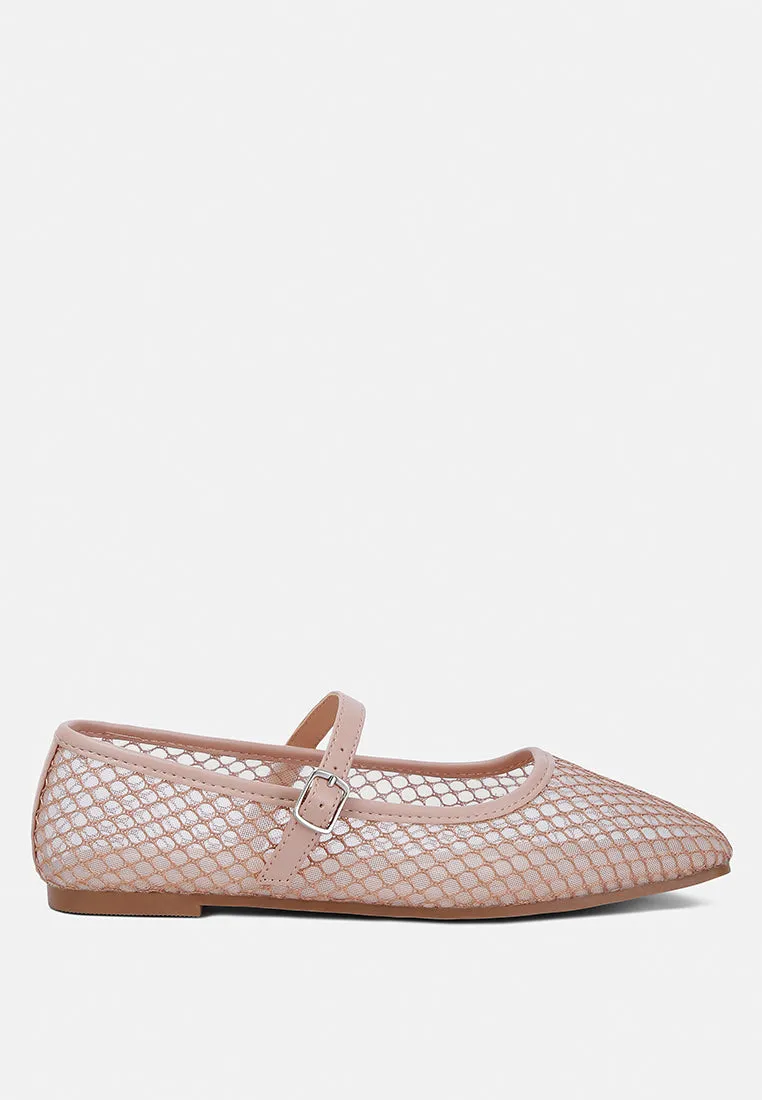 Mesh Mary Jane Flats By RUW