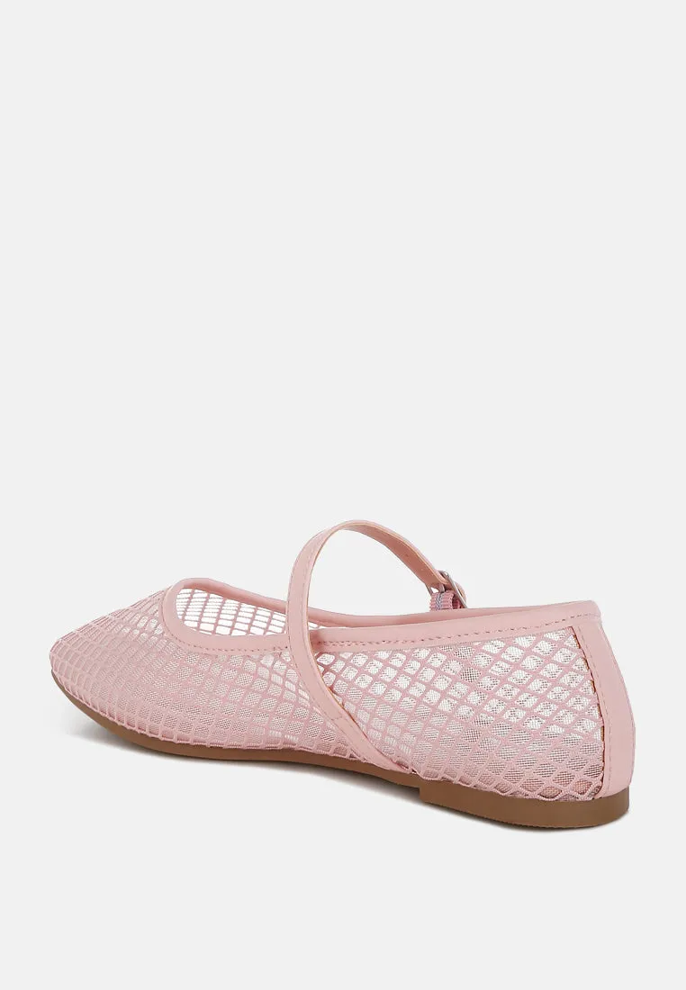Mesh Mary Jane Flats By RUW
