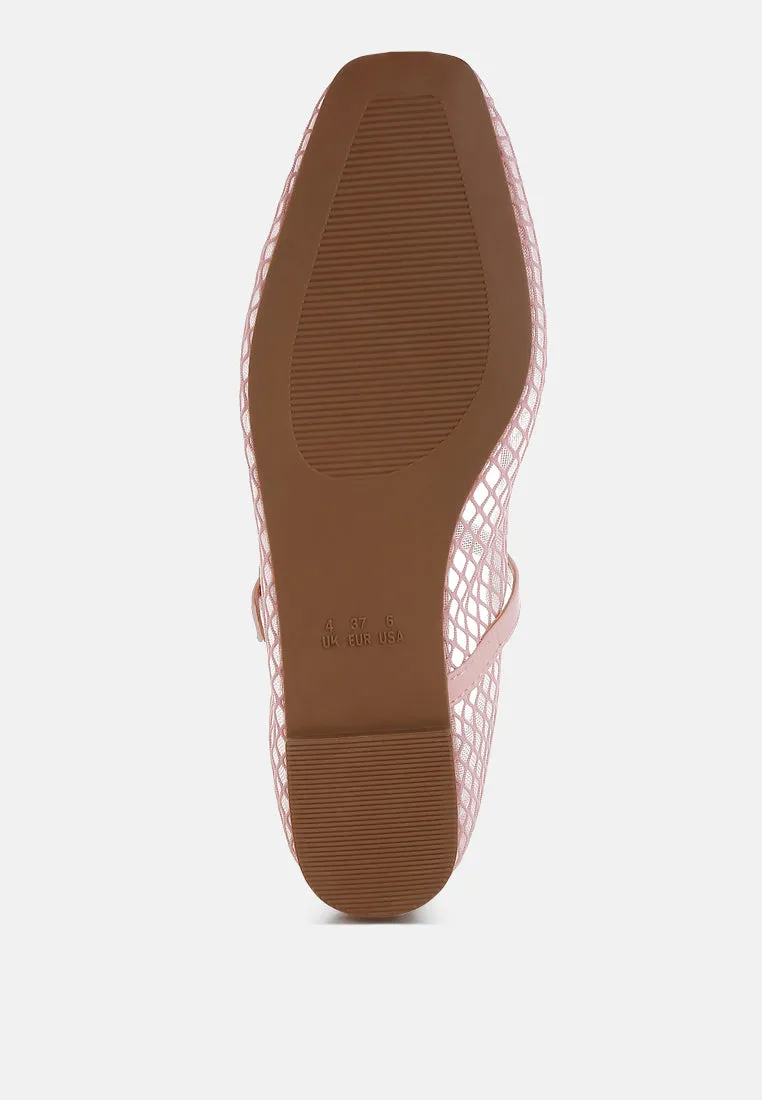 Mesh Mary Jane Flats By RUW