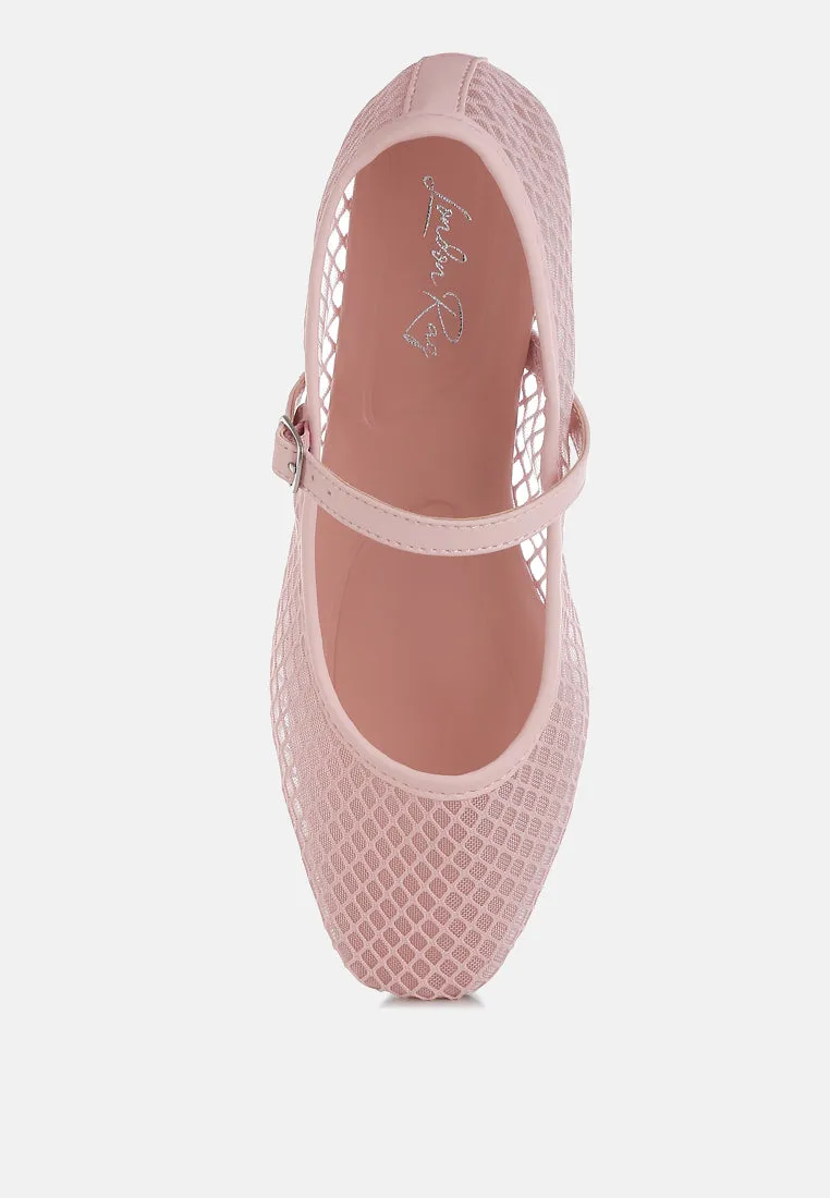 Mesh Mary Jane Flats By RUW
