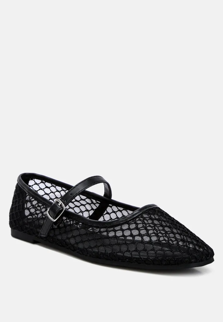 Mesh Mary Jane Flats By RUW