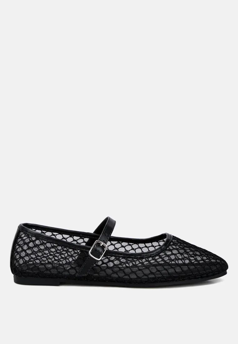 Mesh Mary Jane Flats By RUW