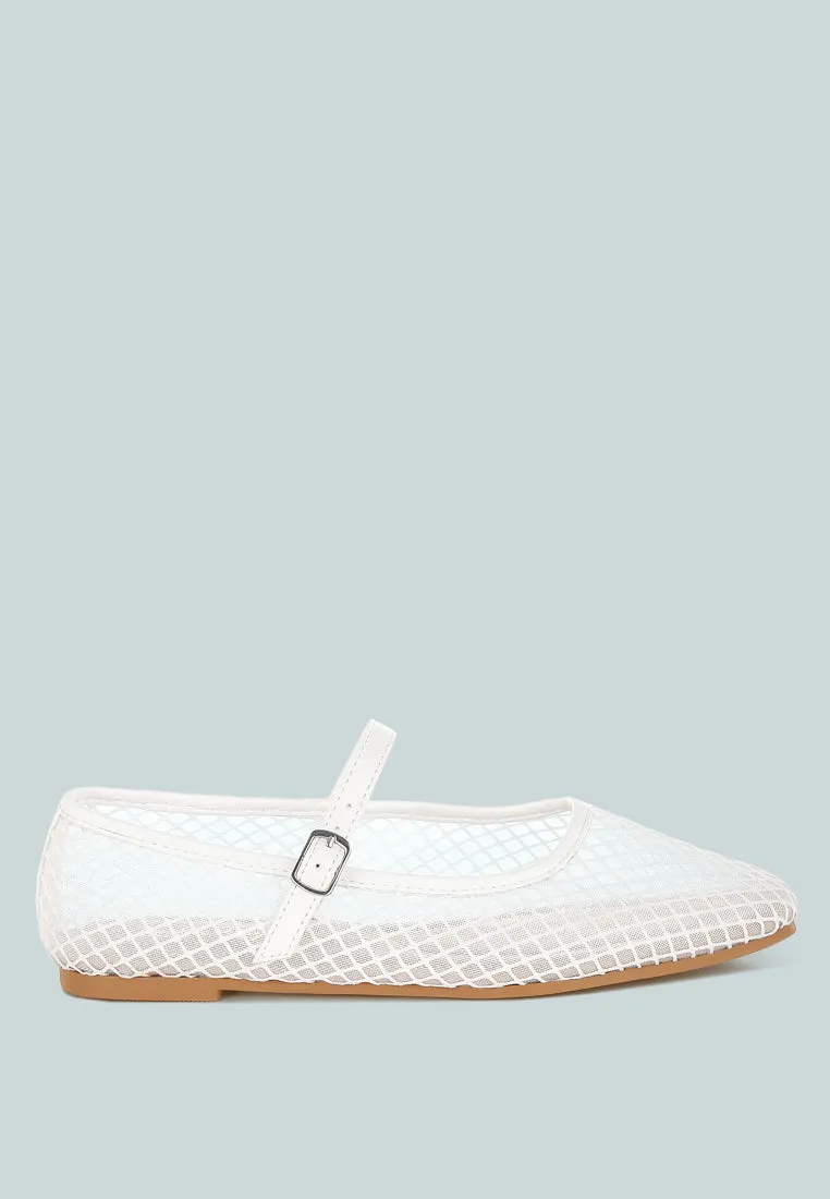 Mesh Mary Jane Flats By RUW