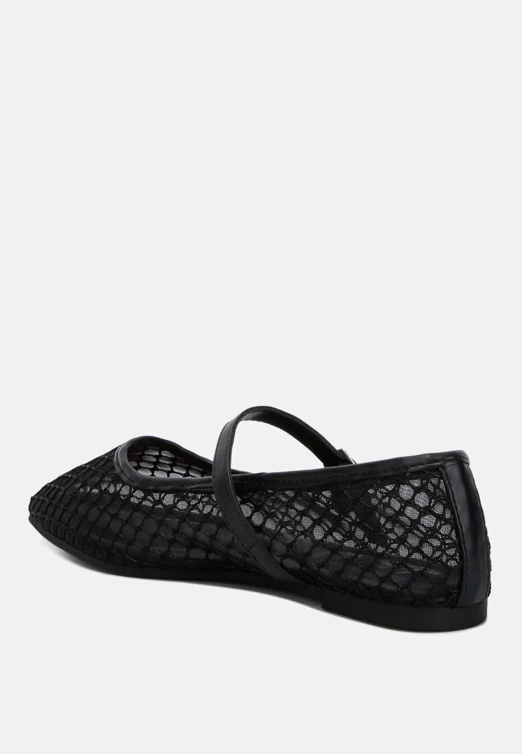 Mesh Mary Jane Flats By RUW