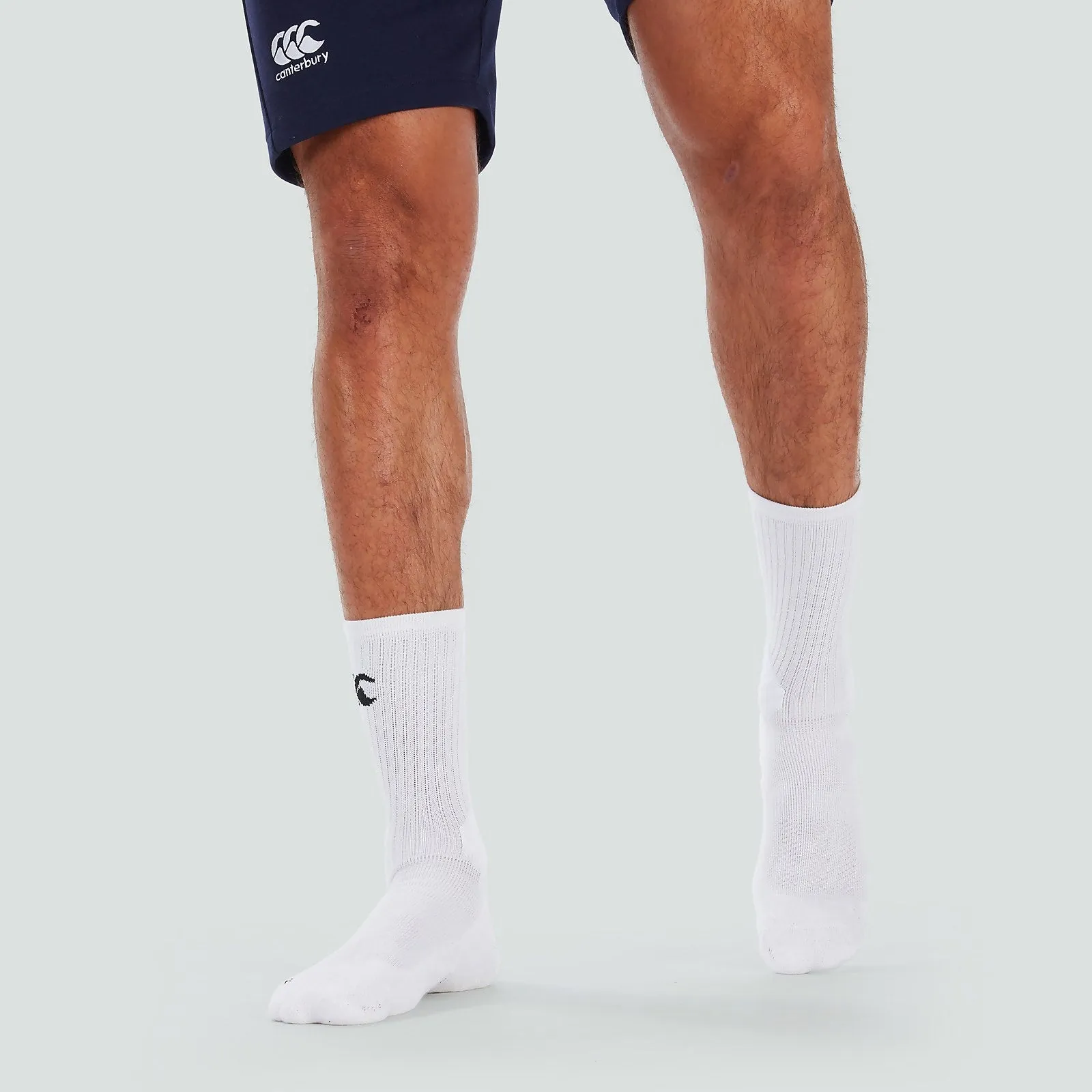 Mid Calf Grip Rugby Socks White