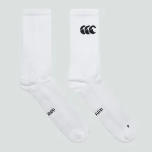 Mid Calf Grip Rugby Socks White