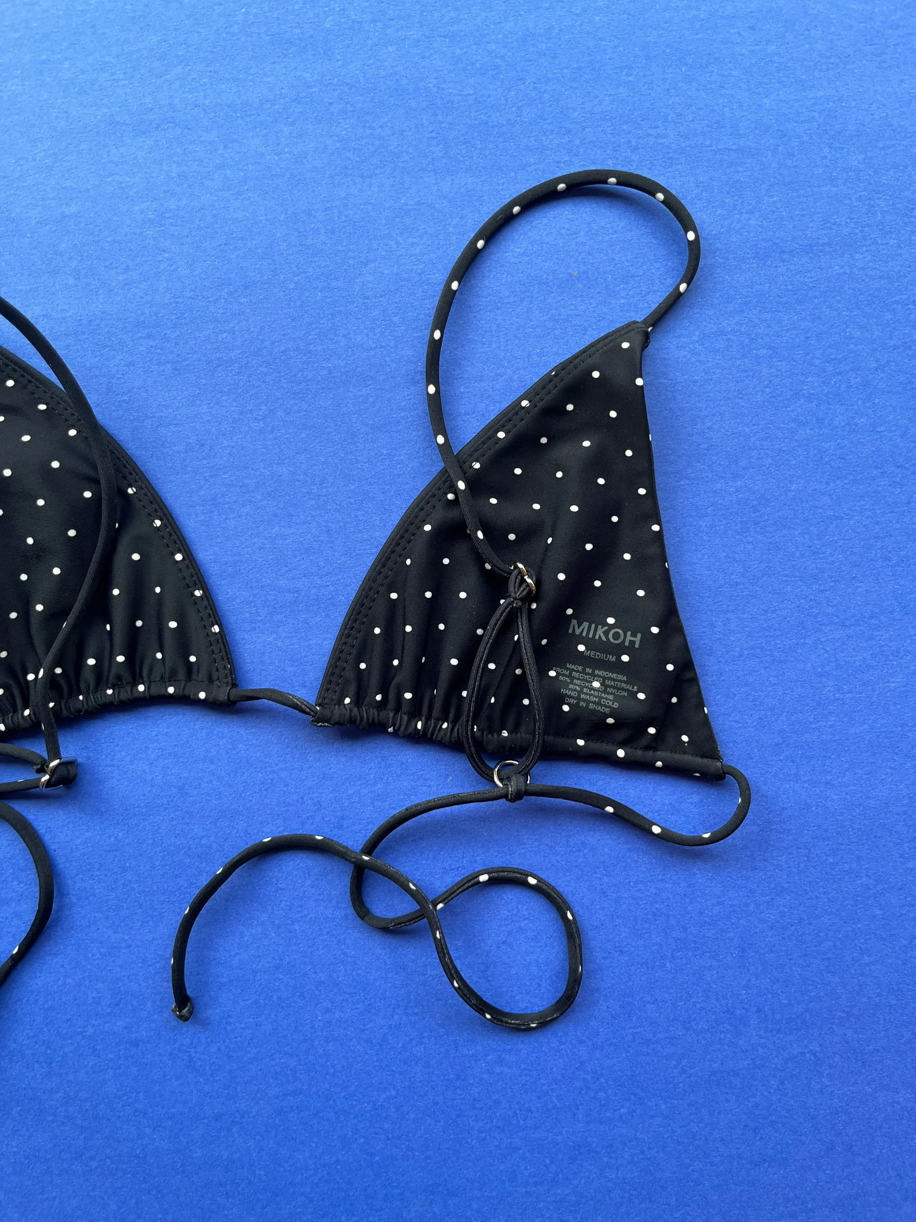 Mikoh: Oska Minimal Triangle Bikini Top - Noir Dot