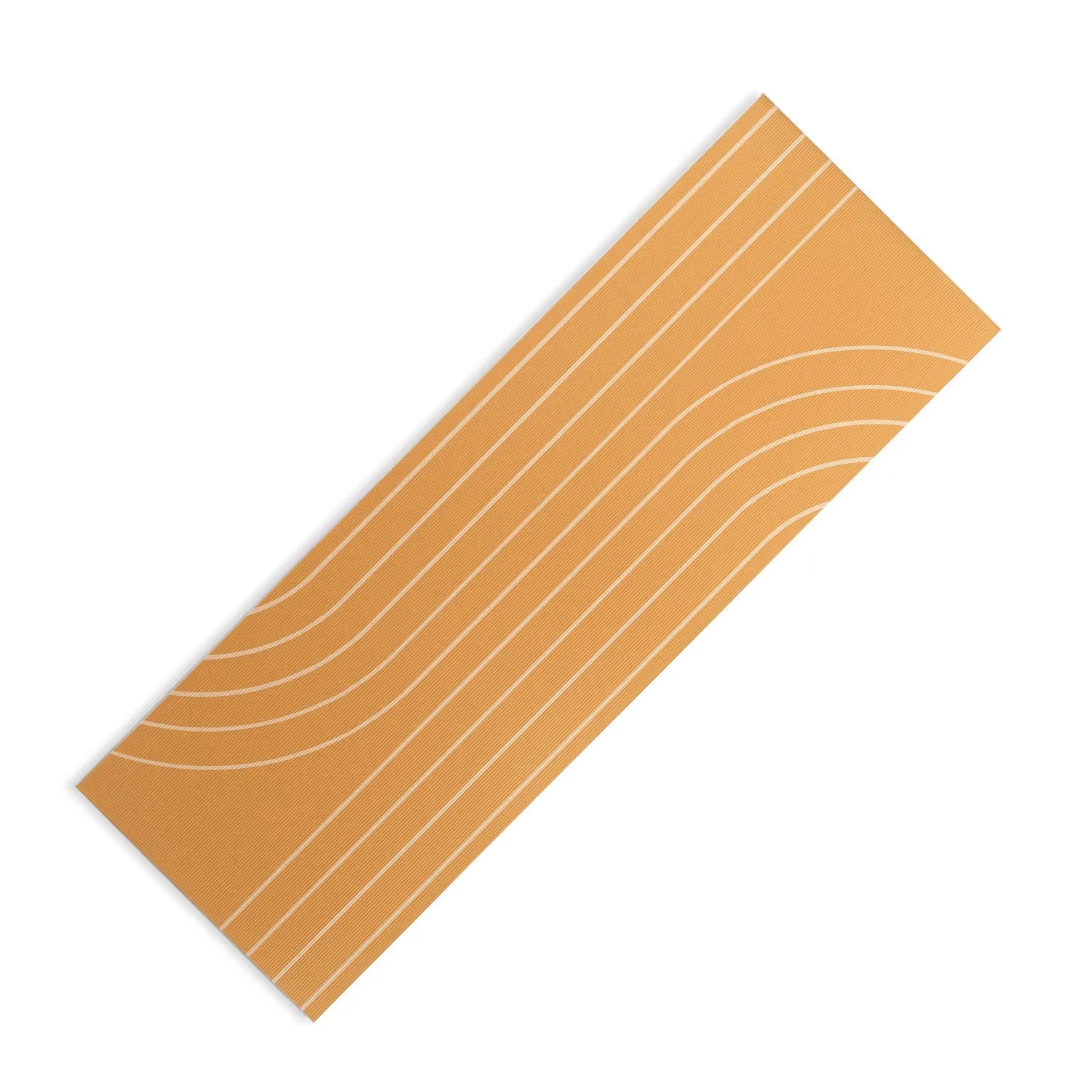 Minimal Line Curvature Orange Yoga Mat