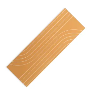 Minimal Line Curvature Orange Yoga Mat