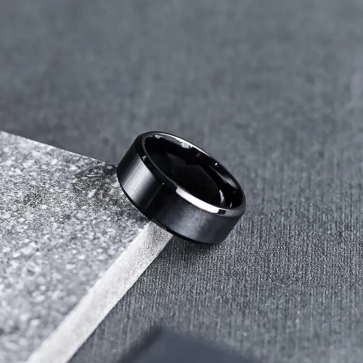 Minimal Ring in Brushed Black