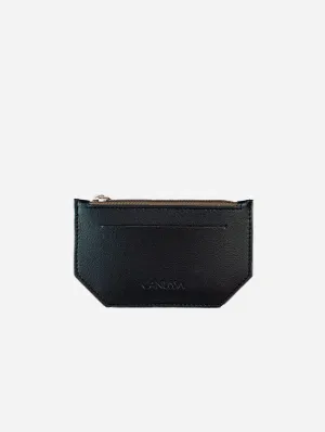 Minimal Vegan Leather Card Holder | Black & Grey