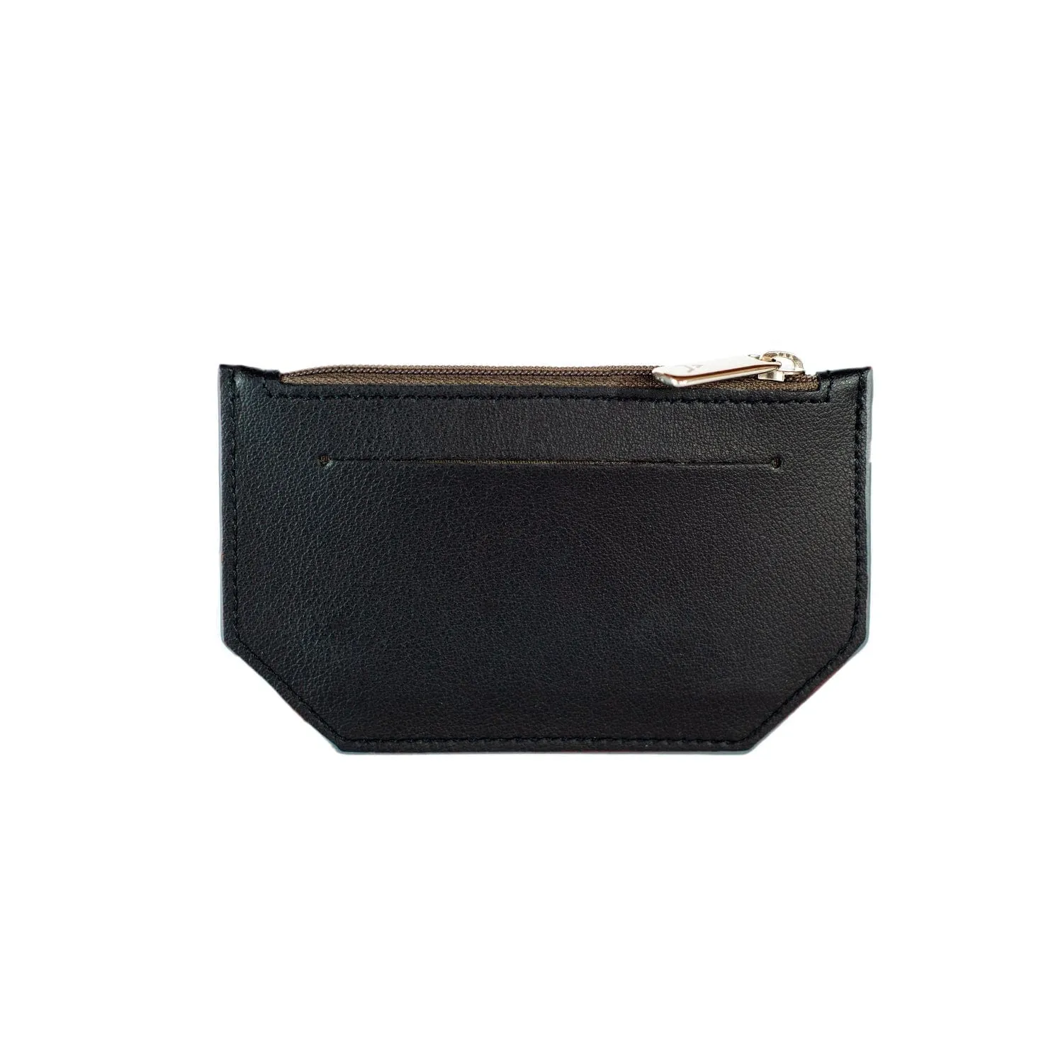 Minimal Vegan Leather Card Holder | Black & Grey