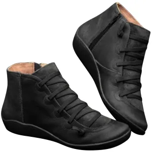 New Fashion Women Snow Boots Winter Ankle Flat Shoes Woman Short Vintage Boots Fur 2024 Female Barefoot Shoes