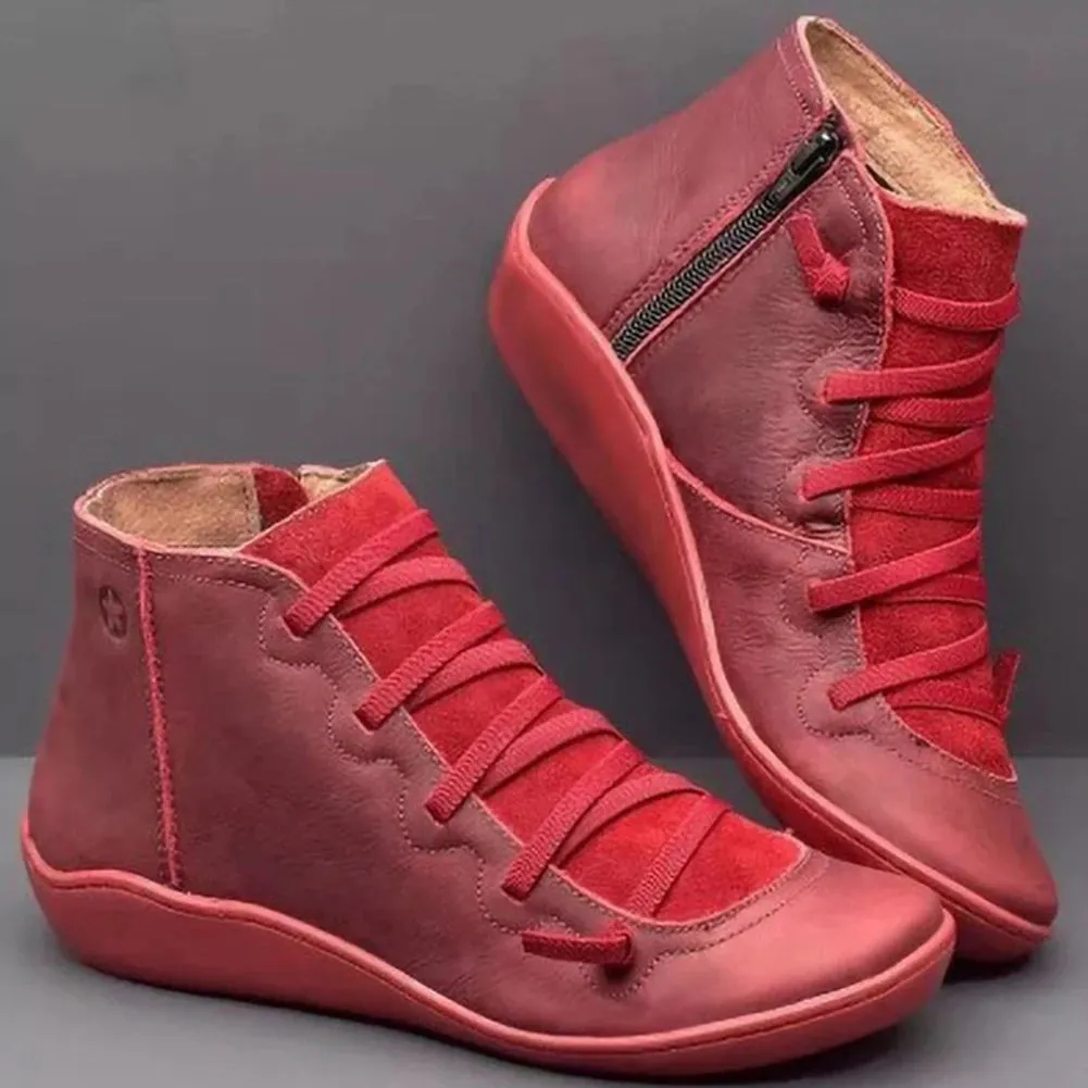 New Fashion Women Snow Boots Winter Ankle Flat Shoes Woman Short Vintage Boots Fur 2024 Female Barefoot Shoes