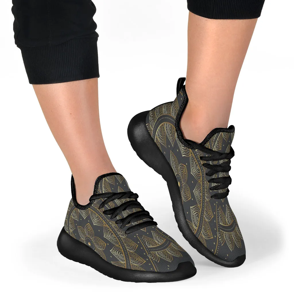 New Mesh Golden Lotus Mandala 1a black