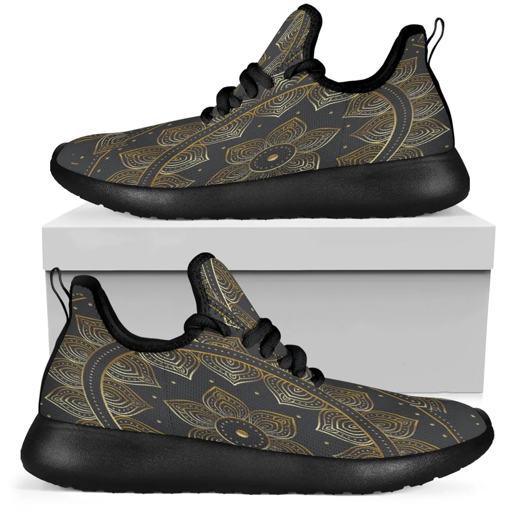 New Mesh Golden Lotus Mandala 1a black