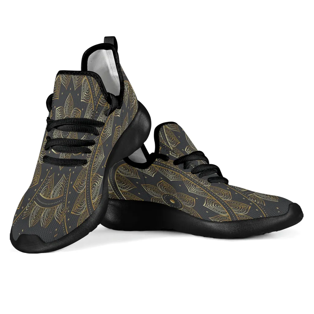 New Mesh Golden Lotus Mandala 1a black