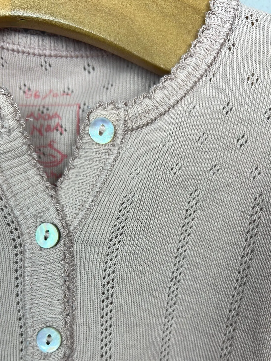 Newborn Noa Noa blush pointelle cardigan