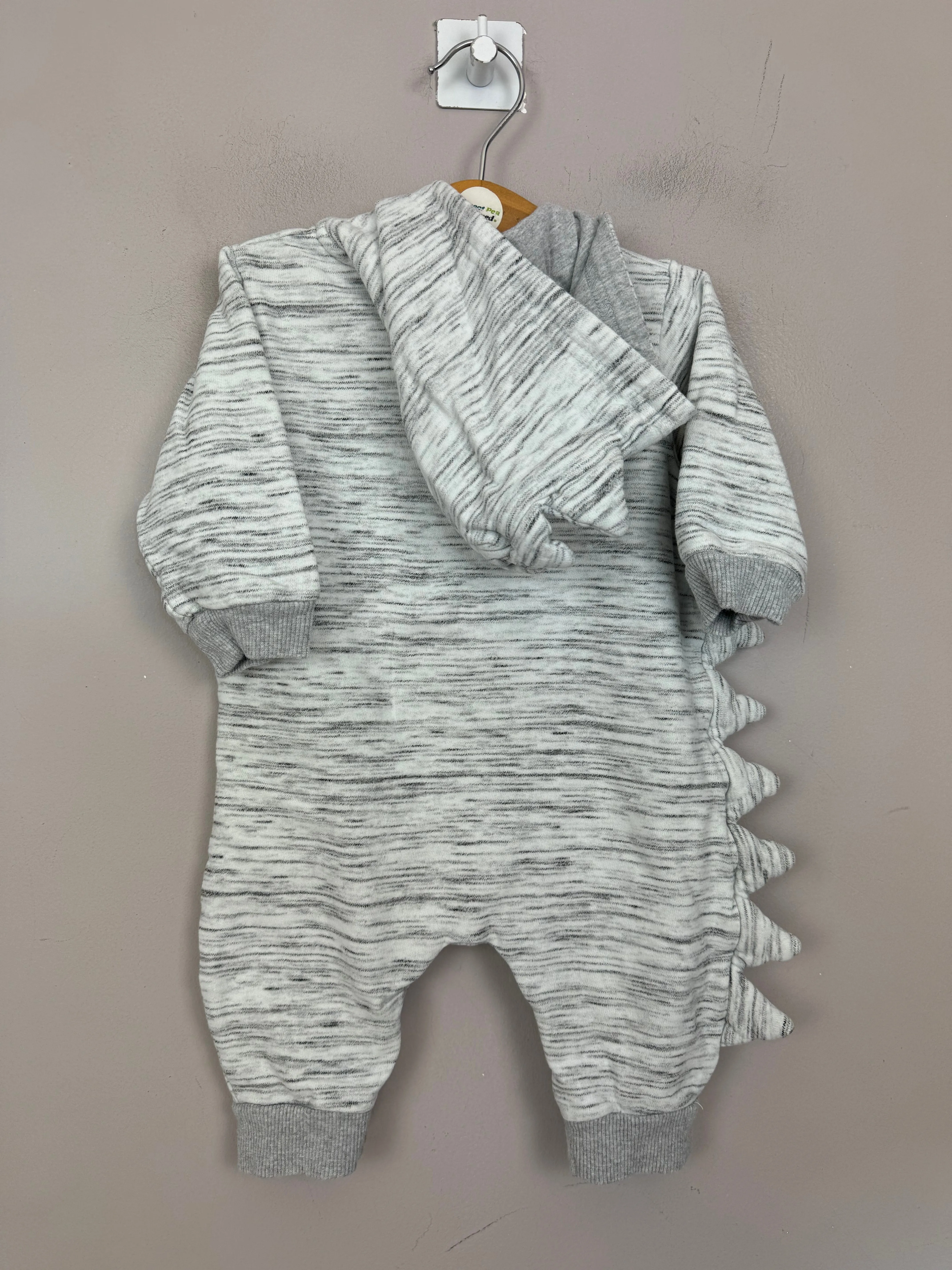 Next grey dinosaur romper 3-6m