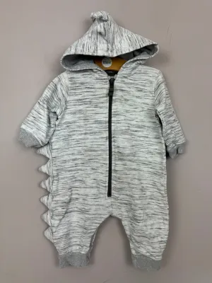 Next grey dinosaur romper 3-6m
