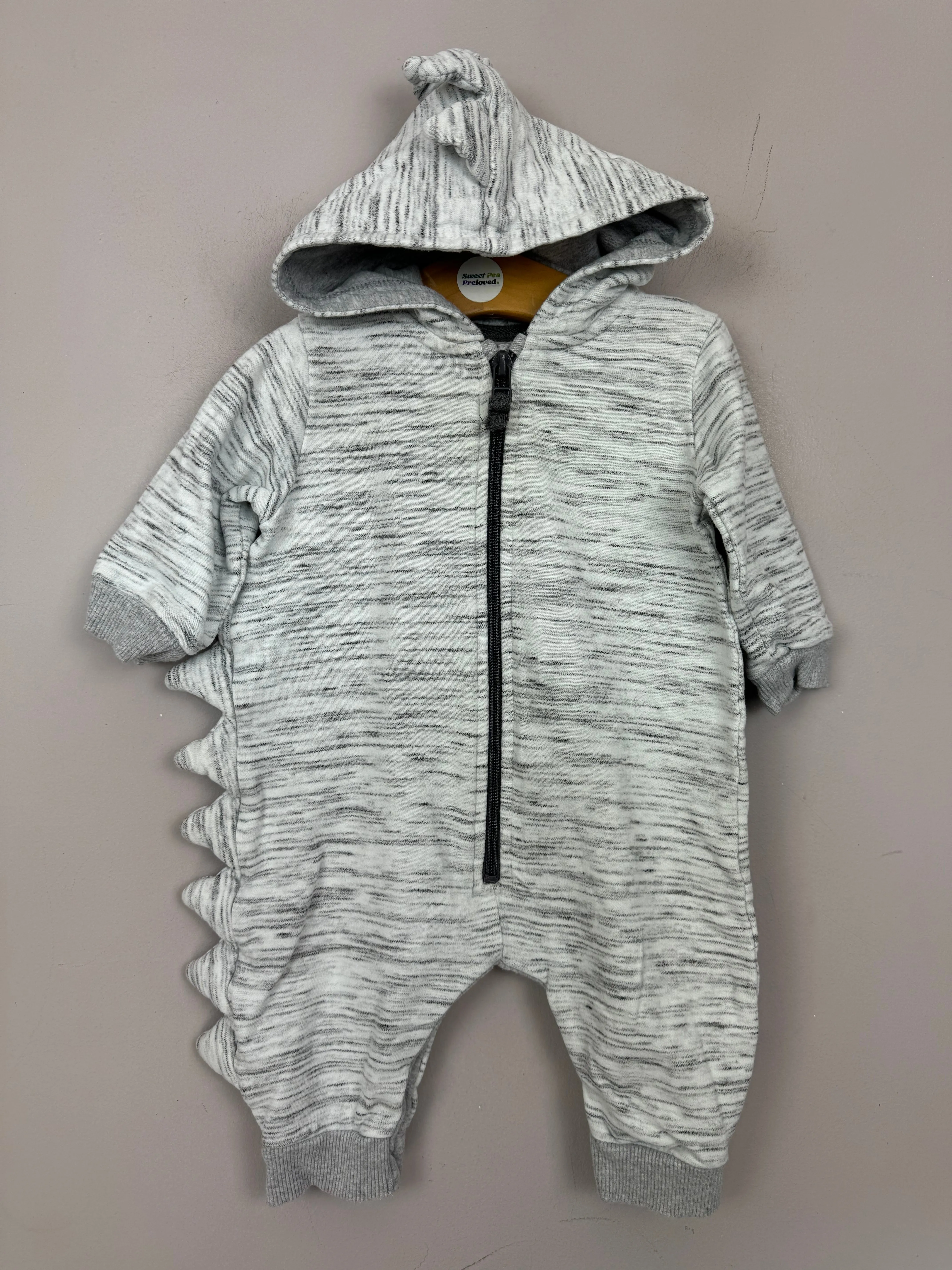 Next grey dinosaur romper 3-6m
