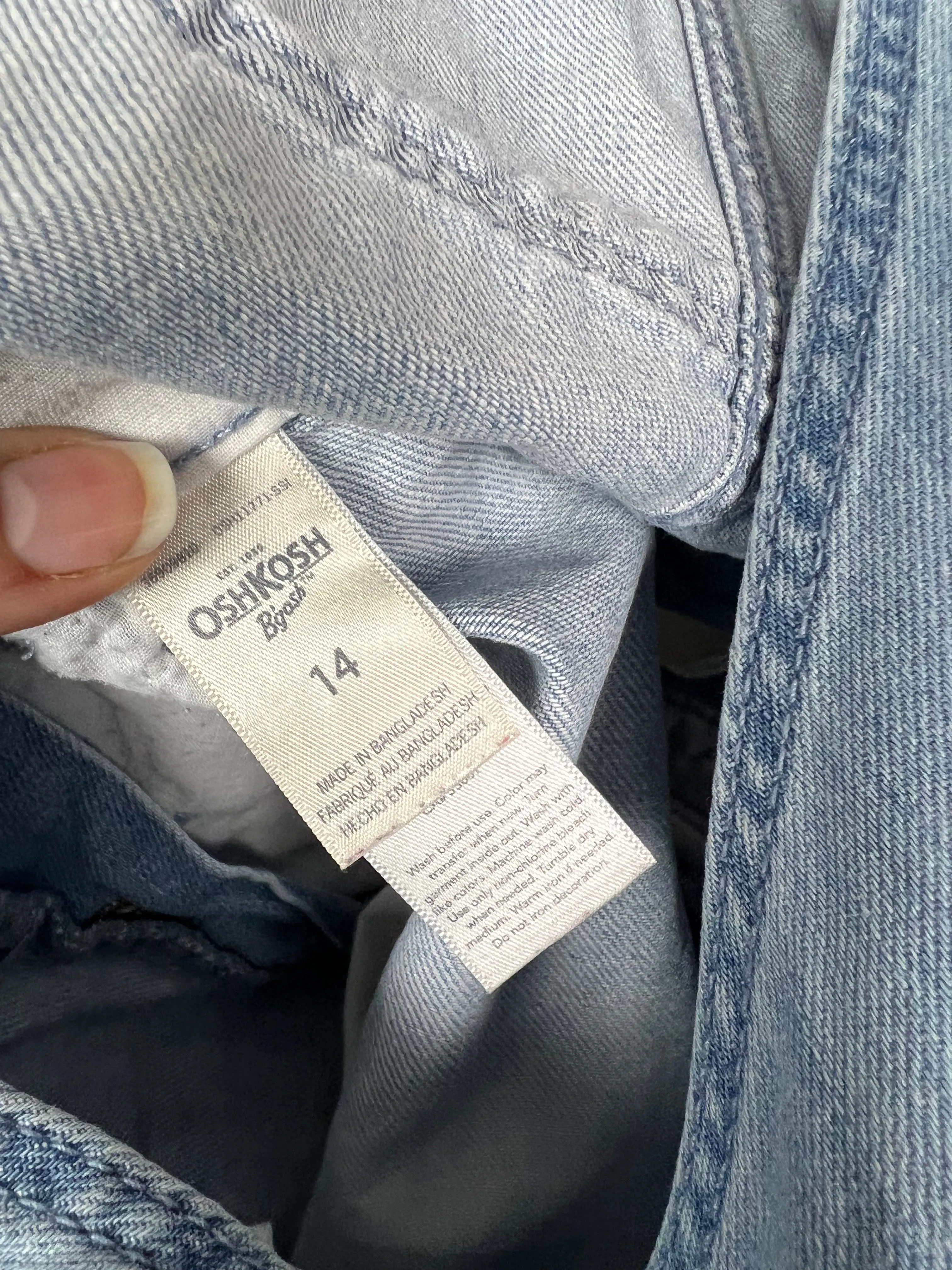 Oshkosh dip dyed short dungarees 14y