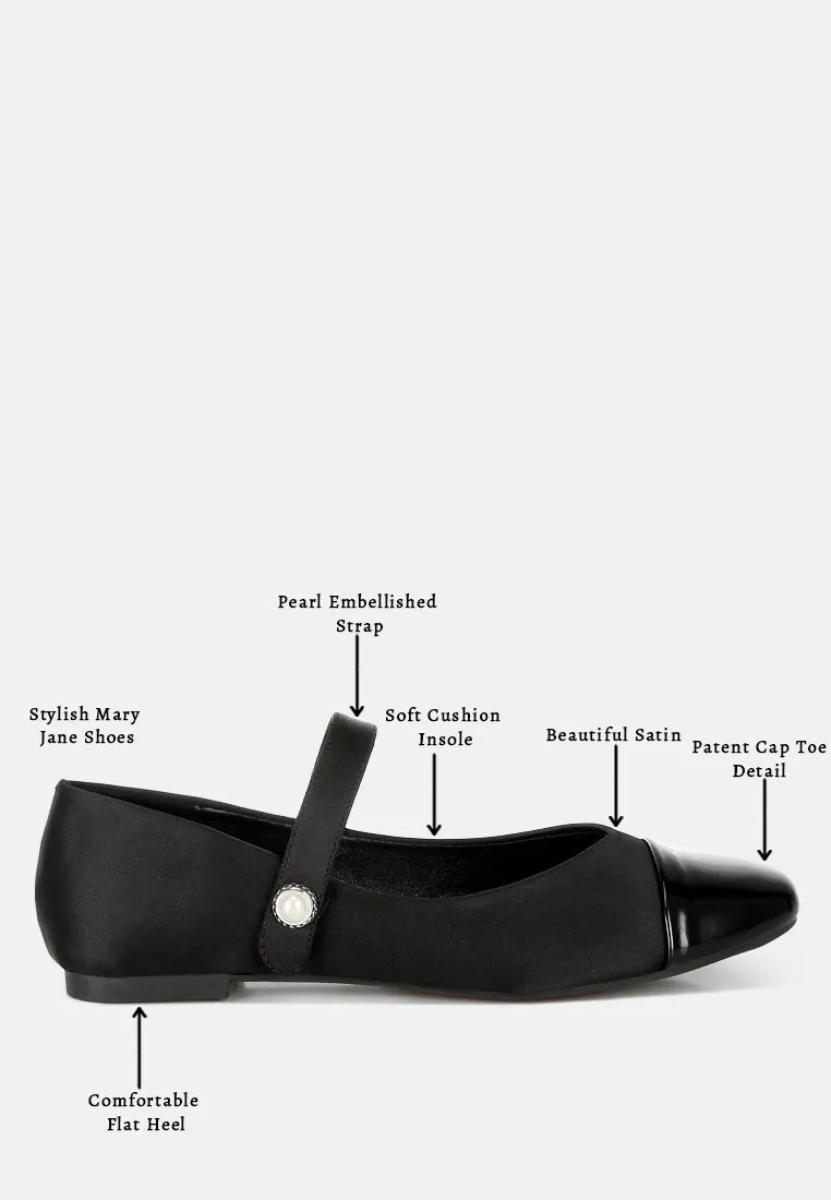 Patent Toe Cap Satin Mary Jane By RAG
