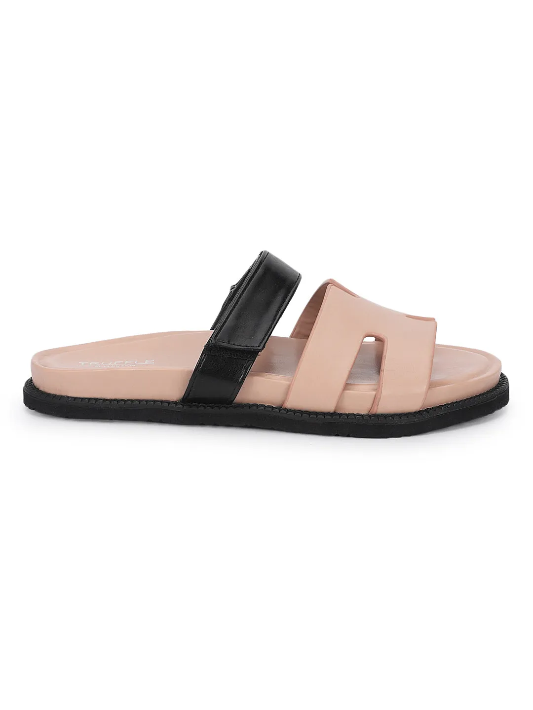 Pink Black PU Slip-On Flats (TC-ST12ORRY-PNKBLK)