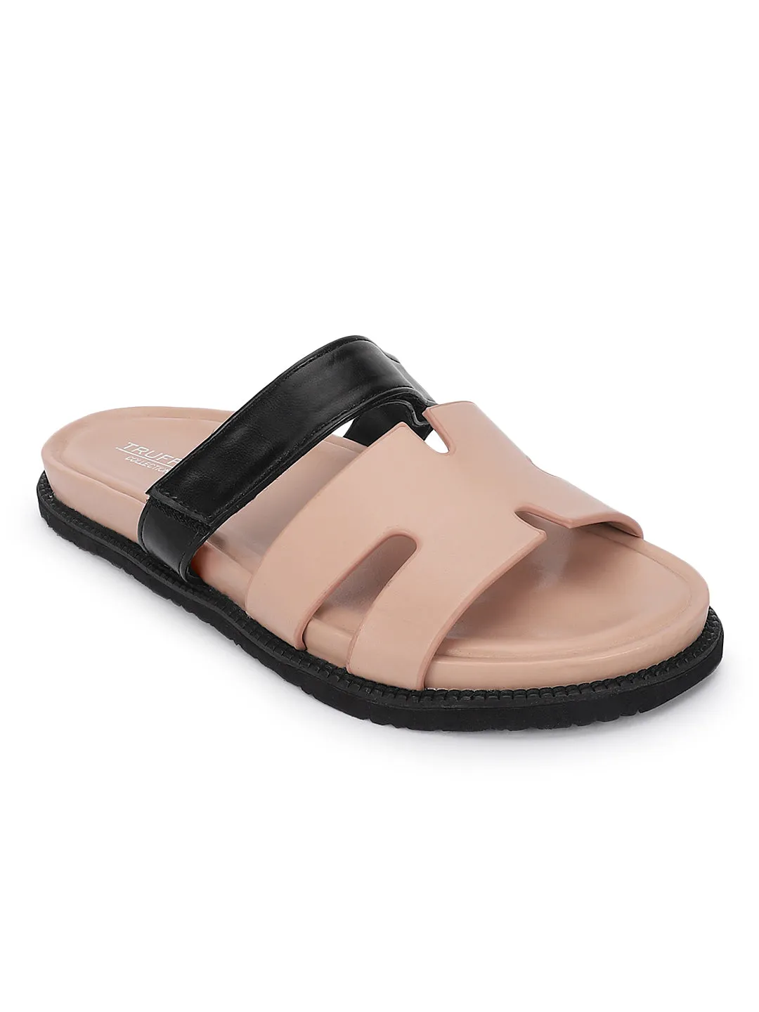 Pink Black PU Slip-On Flats (TC-ST12ORRY-PNKBLK)