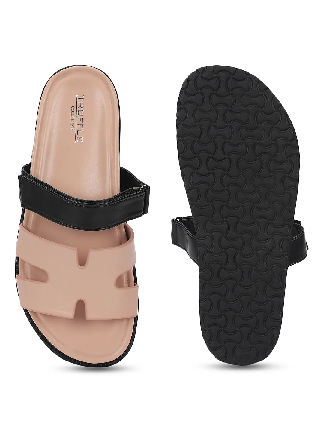 Pink Black PU Slip-On Flats (TC-ST12ORRY-PNKBLK)