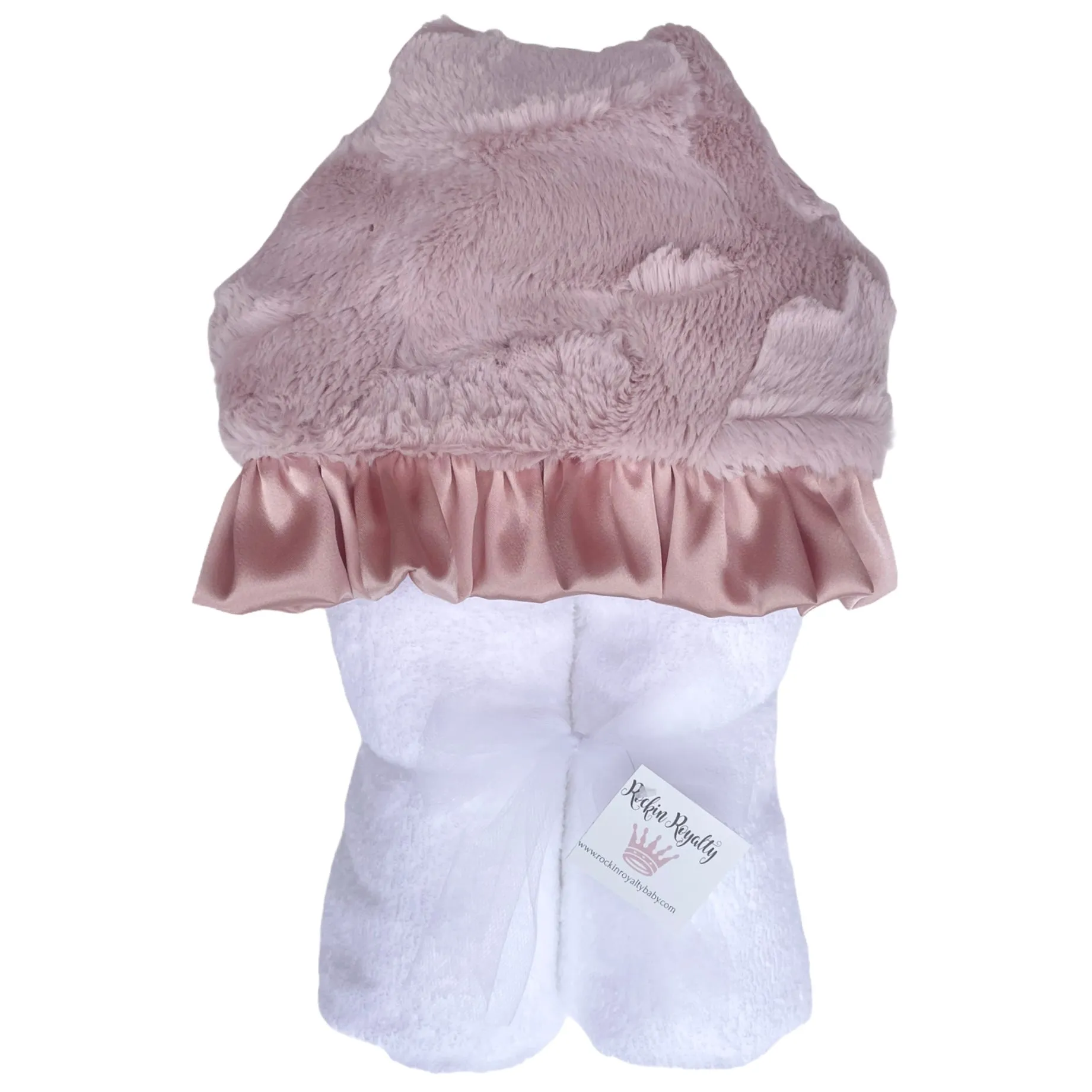 Plush Hooded Bath Towel- Dusty Pink