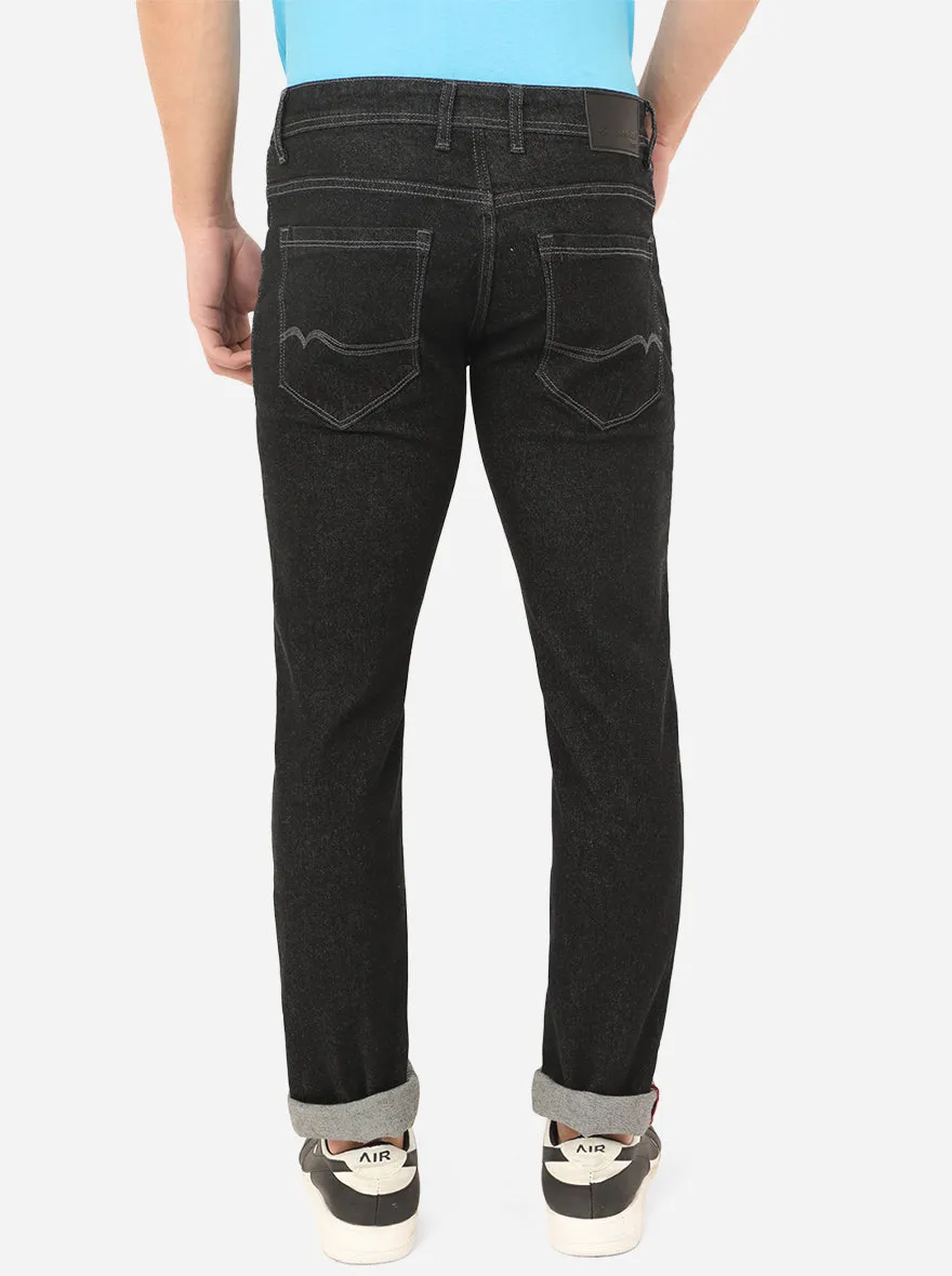 Raw Black Solid Narrow Fit Jeans | Greenfibre