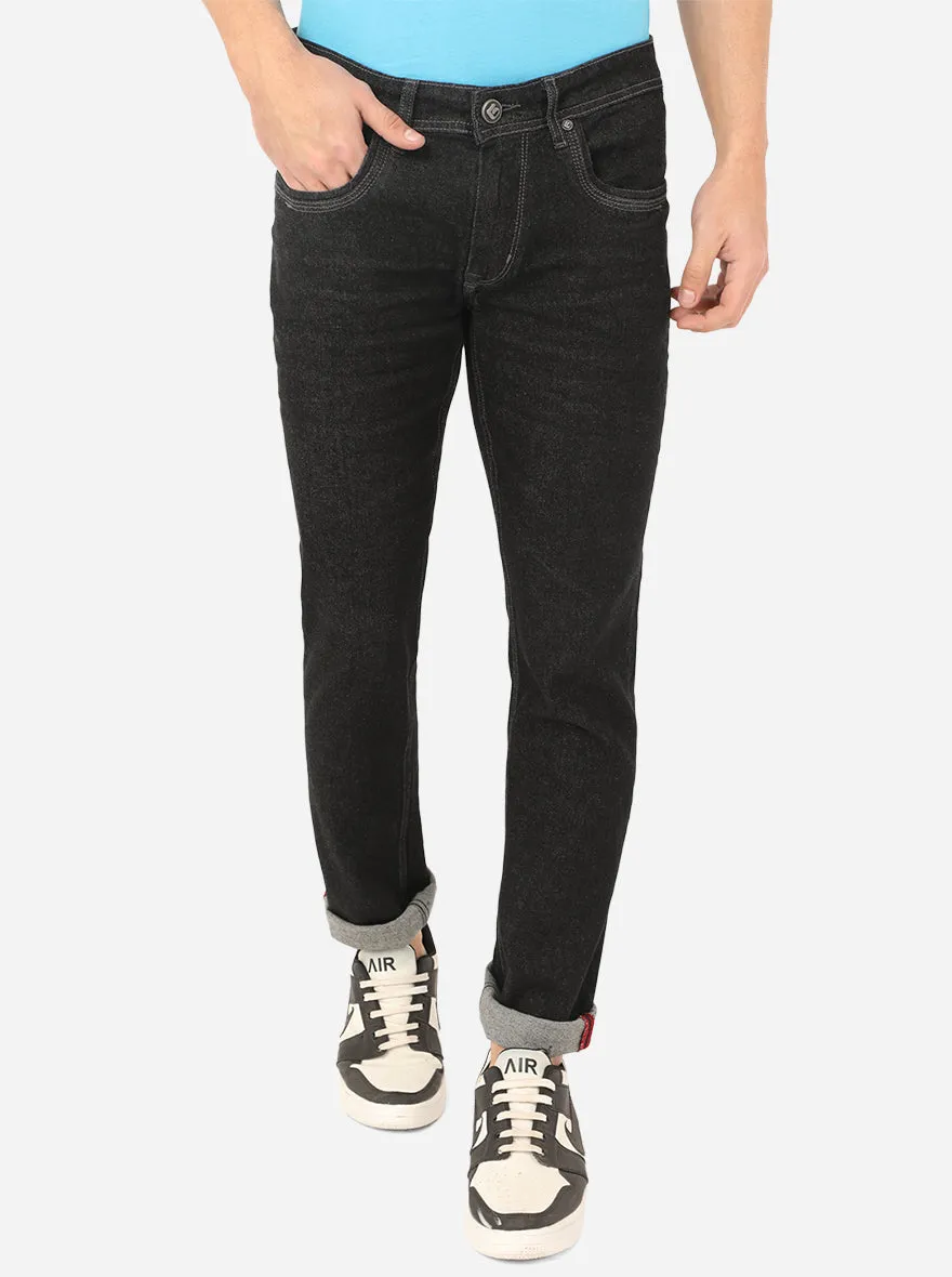 Raw Black Solid Narrow Fit Jeans | Greenfibre