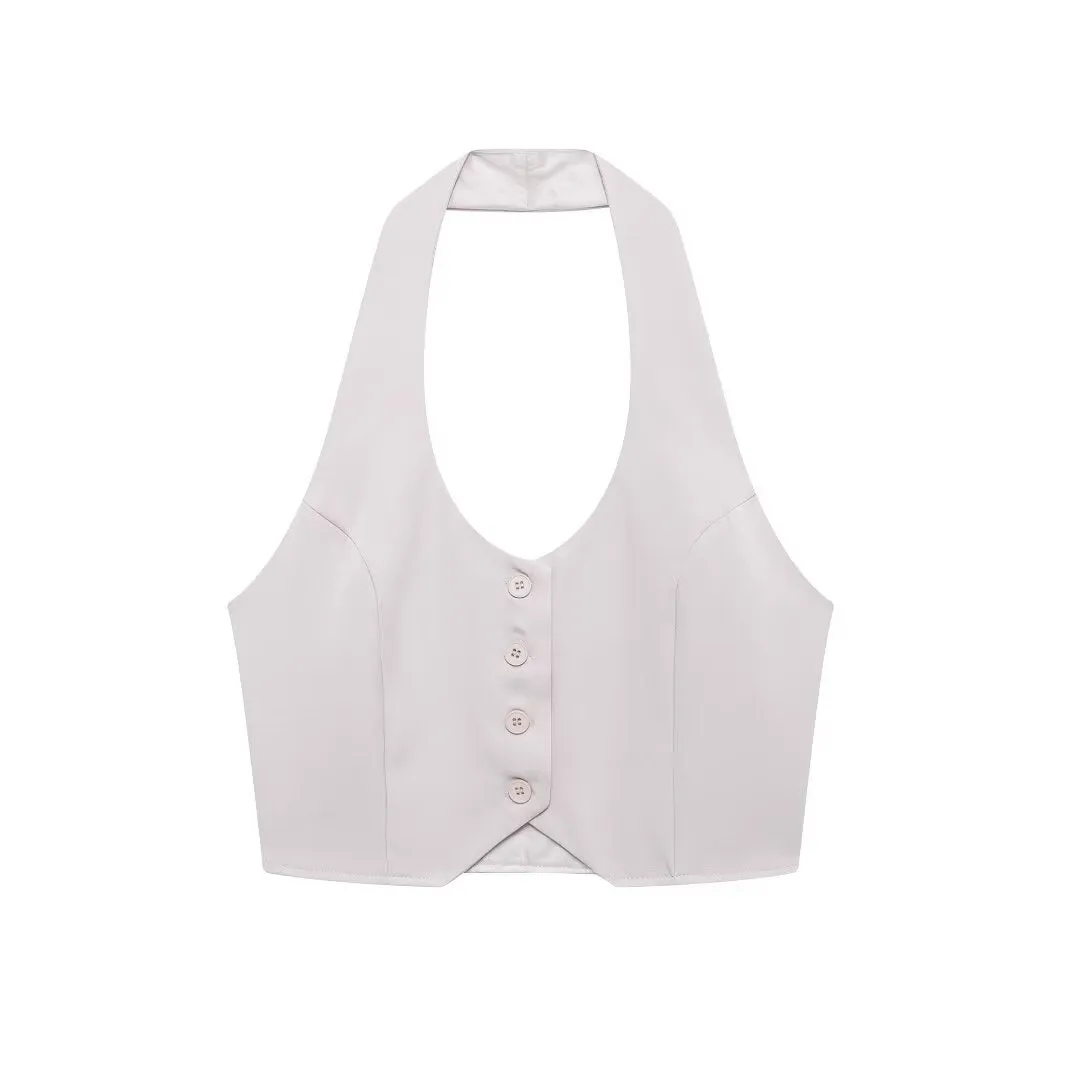 REIKO - Halter Vest and Wide-Leg Pants