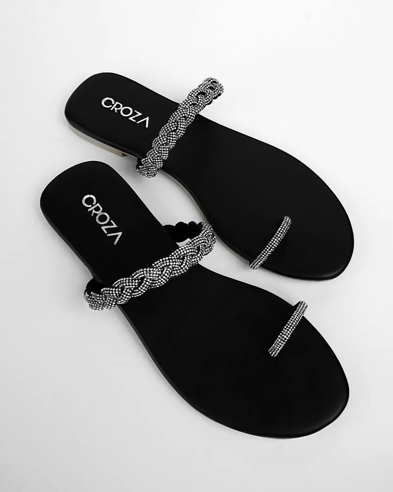 Rhinestone studded flats