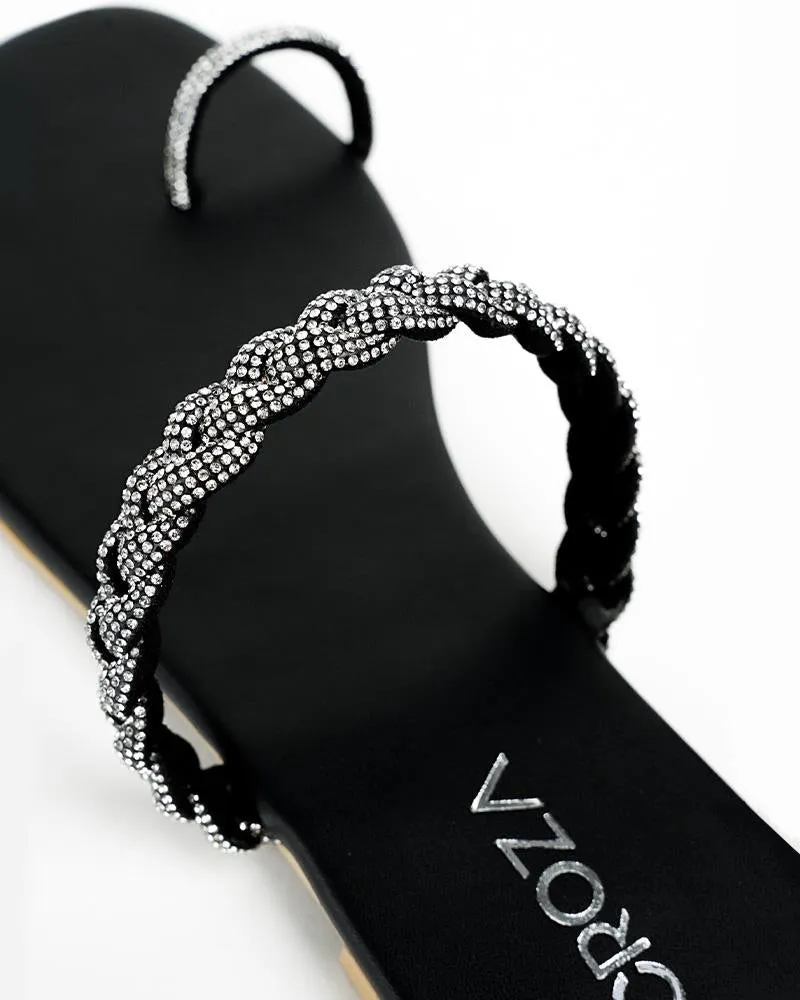 Rhinestone studded flats