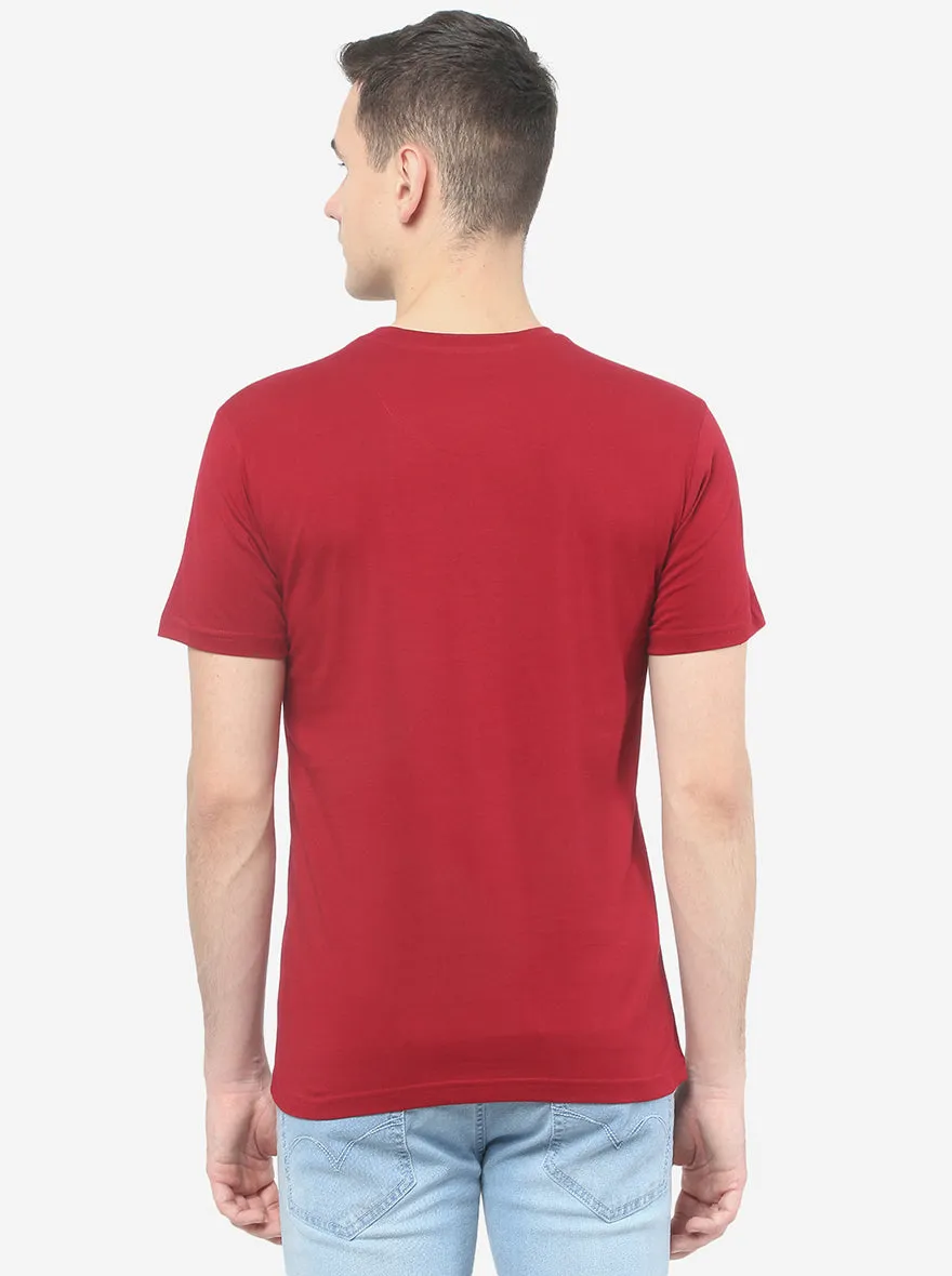 Rio Red Solid Slim Fit T-Shirt | JadeBlue