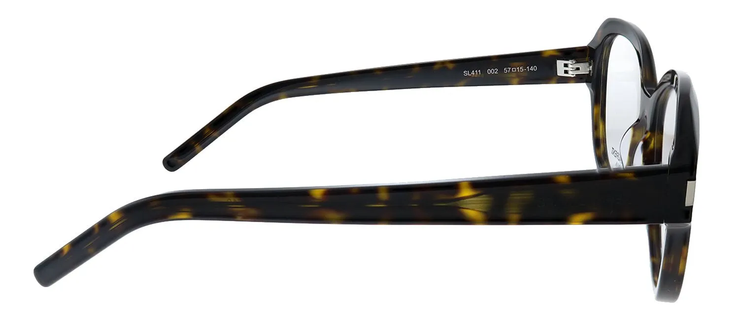 Saint Laurent SL 411 002 Oval Acetate Havana Eyeglasses with Demo Lens