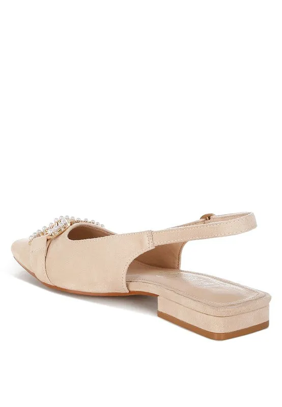 Salova Pearl-Studded Horsebit Flats for Stylish Comfort